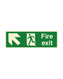 Fire Exit Arrow Up Left Sign 450 x 150 Photoluminescent