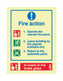 Fire action 150 x 200 Photoluminescent