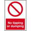 4mm Fluted PVC No Tipping 400X600 Sign