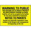 Duralite Tuff 600X450 Warning to Public Sign
